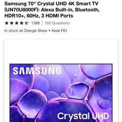 70in Samsung Crystal UHD TV