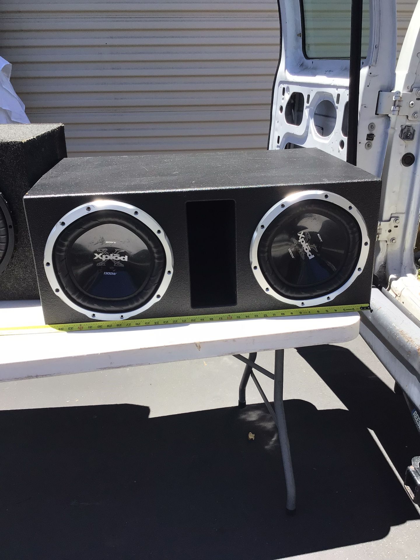 SONY Xplod 1300 Watt 12” Diol Subwoofers with Hard Shel Box