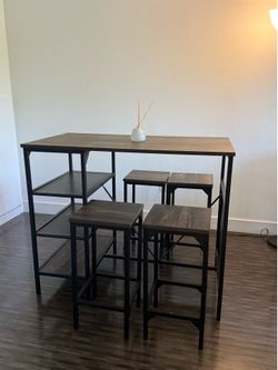 Counter Height Dining Table with 4 Stools