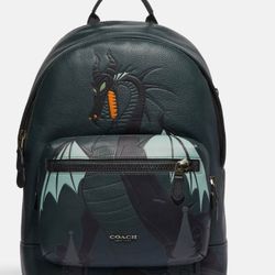 NWT Coach Disney X Coach West Backpack With Maleficent Dragon Motif Style CC043