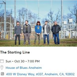 The Starting Line @ HOB Anaheim 10/30
