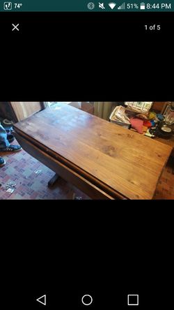 Knotty pine farmers table and chair