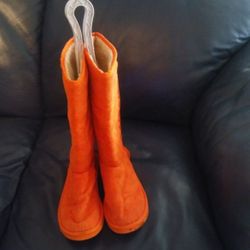 Orange Suede Boots