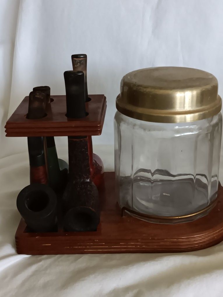 Vintage Pipe Stand With Accessories 