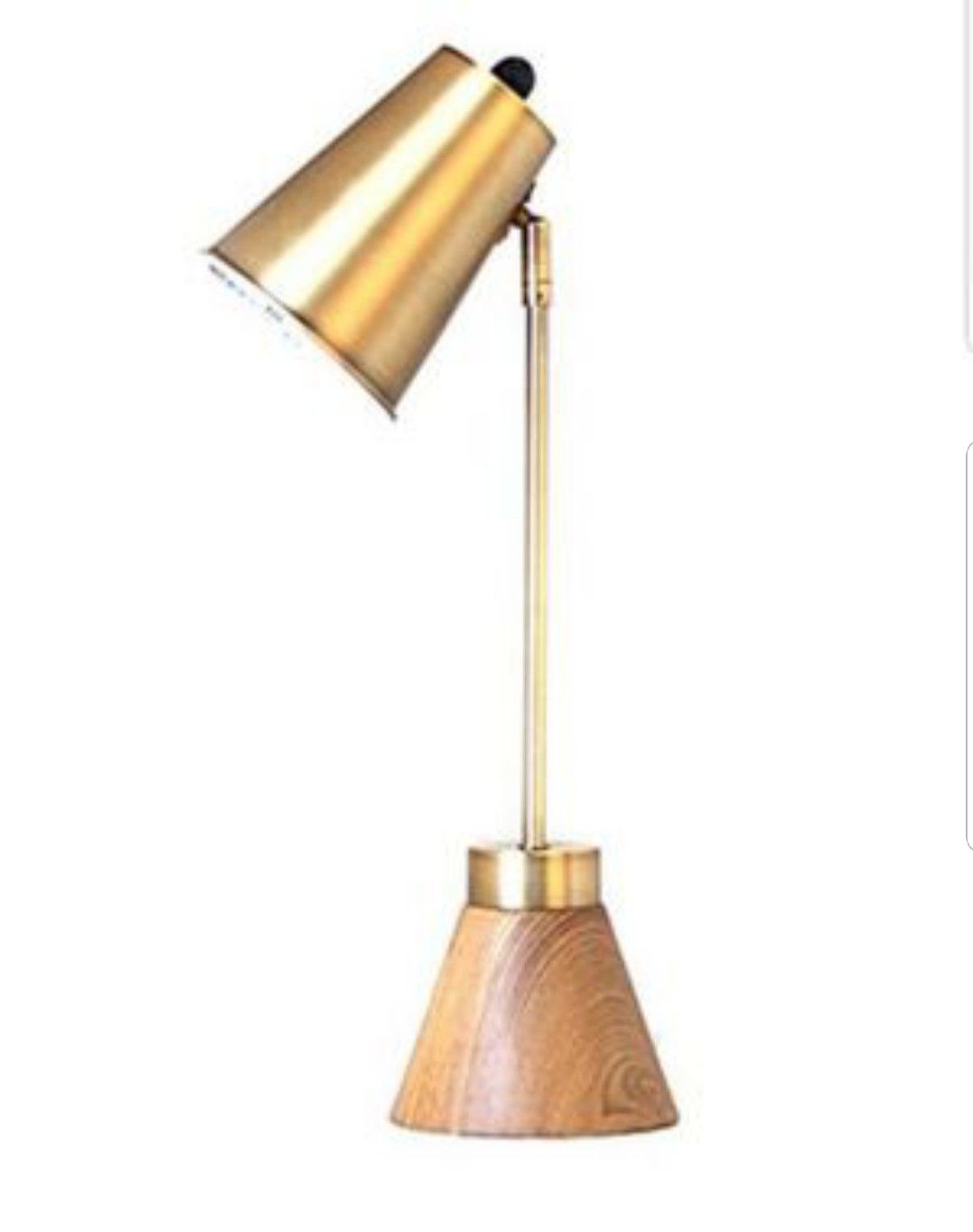 Crystal Art 22" Metal Wood Look Task Lamp Like New!