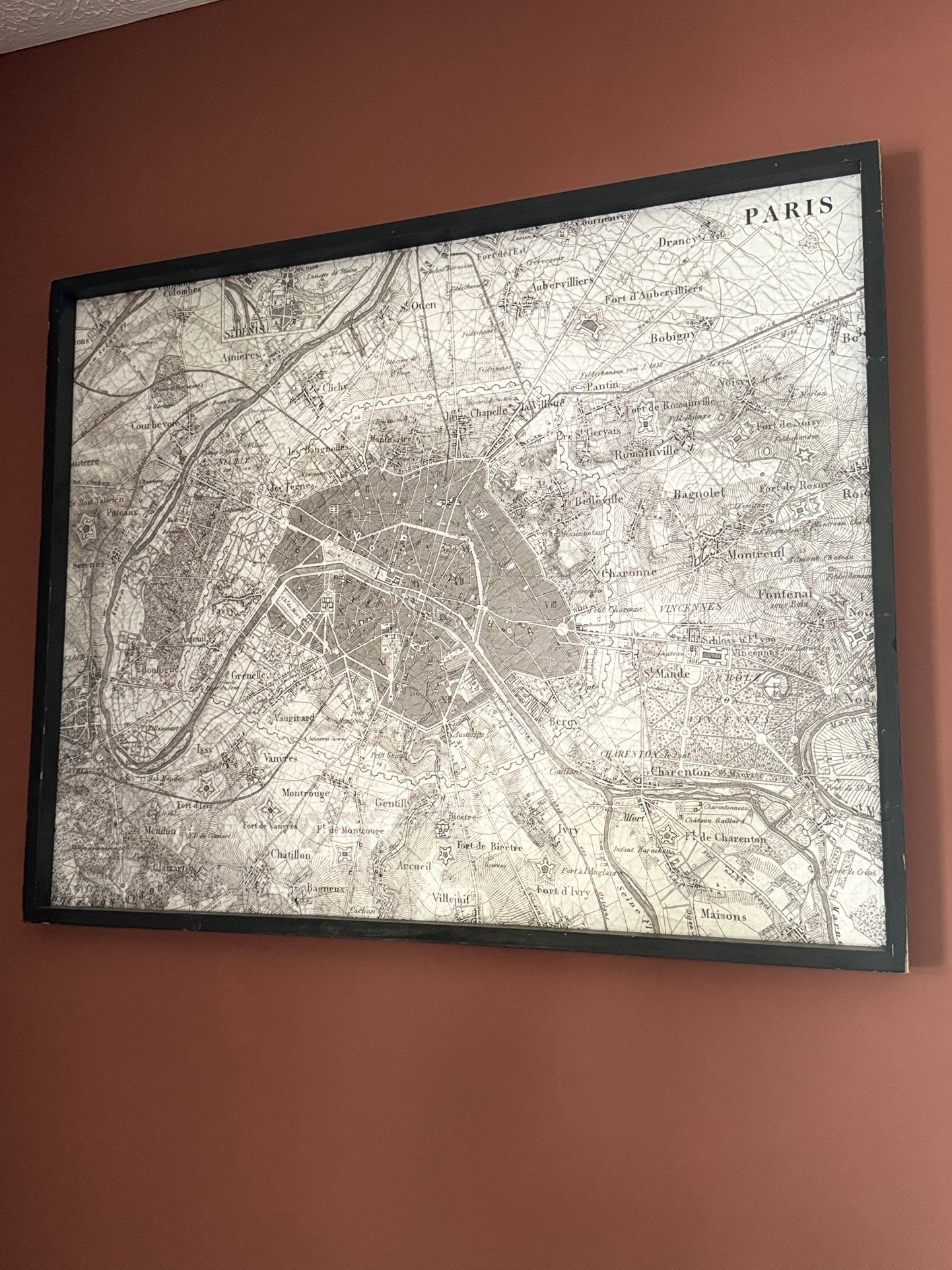 Vintage Style Wooden Map Wall Decor
