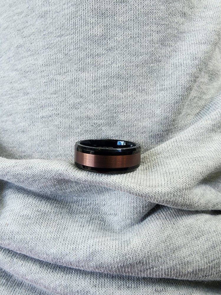 Sposo Tungsten Carbide Men's Wedding Ring with Bourbon Barrel Inlay