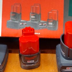 Milwaukee M12 Red lithium New 3 Pack Battery's 