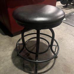 Metal and leather Bomber style stool