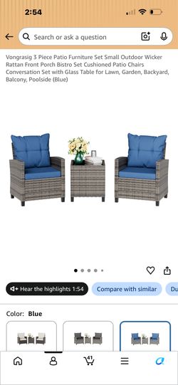 3 Piece Outdoor Set!! Brand New Cushions!!