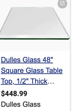 1/4, 1/2, 3/4 Beveled Glass Table Tops