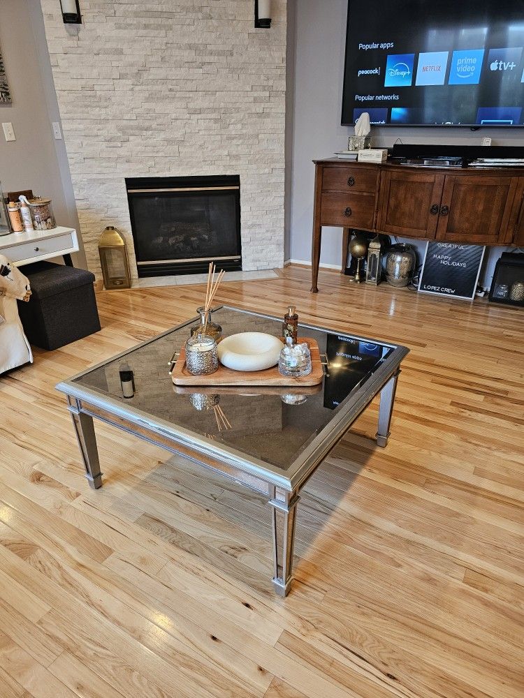 Mirror Furnature Set - table, side table, tv stand and side table