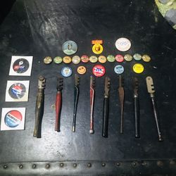 Antique Glass Cutters And Assorted Pin Lot 