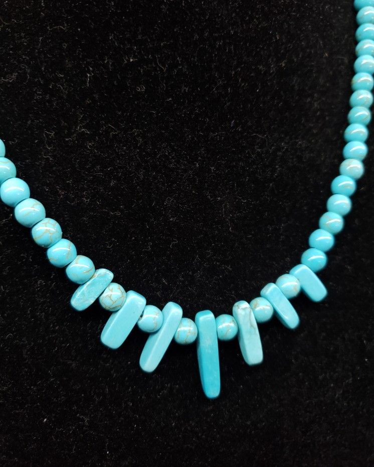 Full Length Constituted Howlite Necklace. Adjustable to 20" with Lobster Claw Clasp.