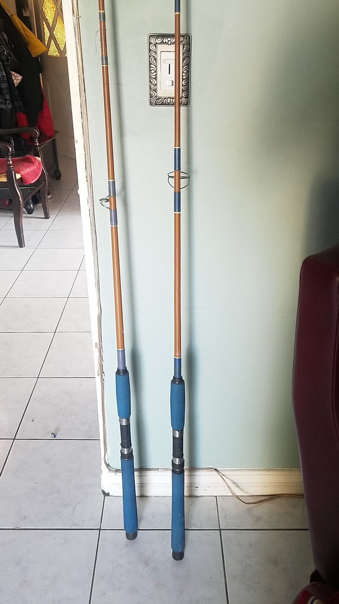 Two Sabre vintage fishing rods poles