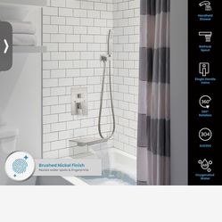 gotonovo Shower 16”System with Tub Spout Ceiling Mount Shower Faucet Set Rain Shower Head and Handheld Waterfall Bathtub  chrome And  Nickel C 27 N $