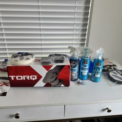 Orbital Polisher, Complete Detailing Kit with Pads, Pad Cleaner & Conditioner, Towels