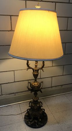 Antique/Vintage Bronze/Marble Large Table Lamp