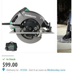 Metabo HPT 7-1/4 Inch Circular Saw $70
