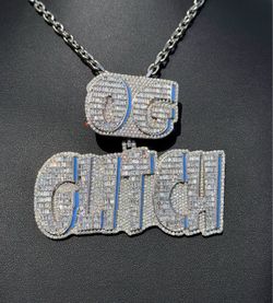Jewelry 10k solid white gold Natural Emerald Cut Diamond 15CTW OG GLITCH “Custom Bussdown” iced out pendant charm 64.9 grams