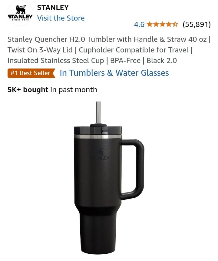 Black Stanley cup 40oz NEW