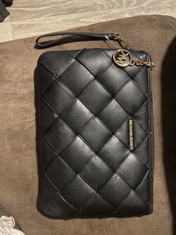 Michael kors women black regina large clutch bag