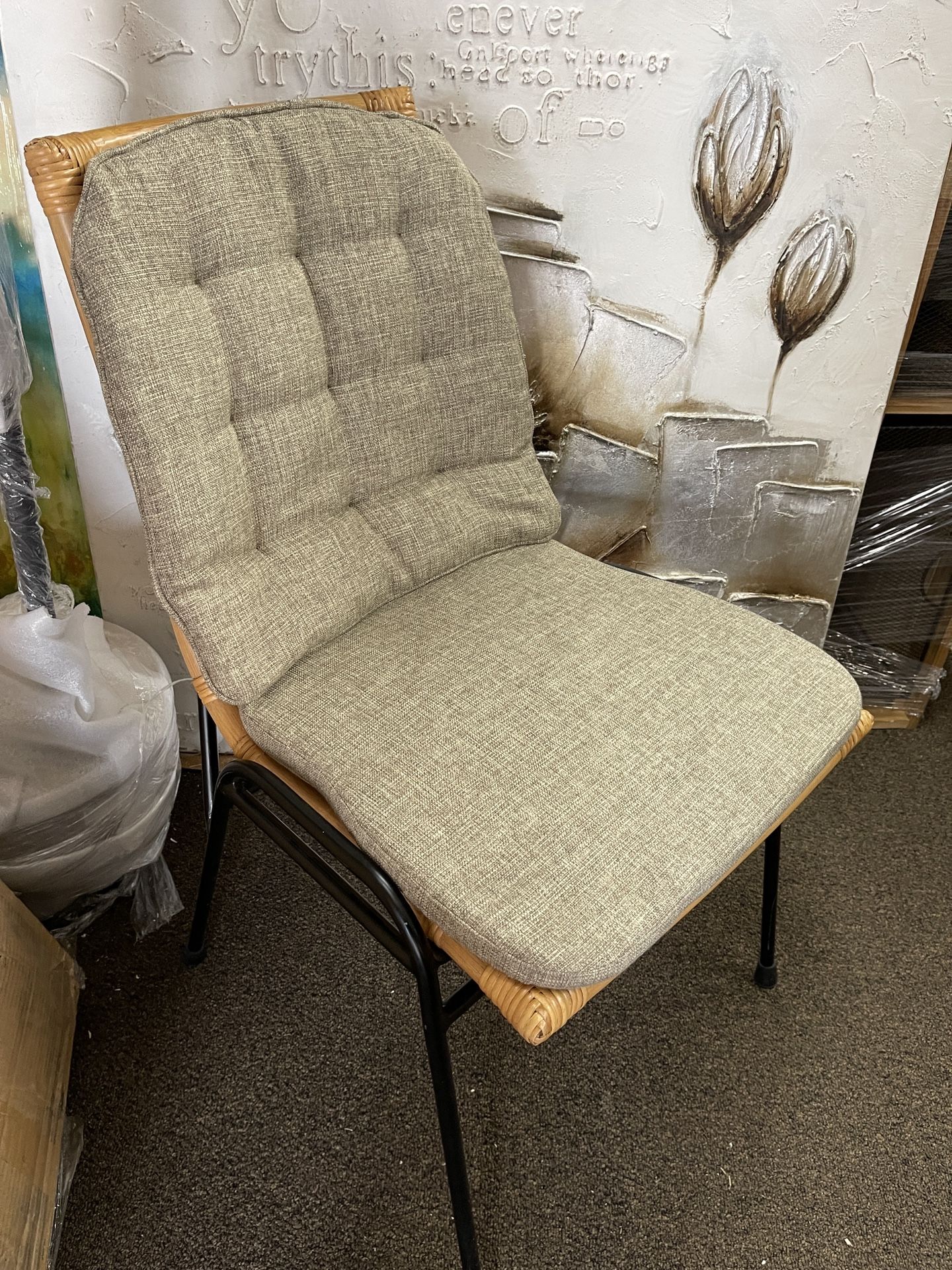 New Chair Cane Wood Showroom Floor Model