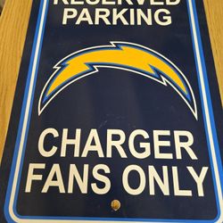 Fanmats NFL Los Angeles Chargers Reserved Parking Sign Large Decor 12"x 18"