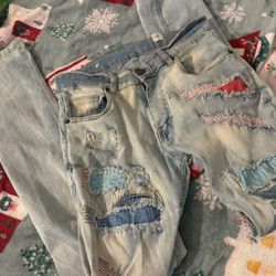Jeans Blue Distressed Size 30