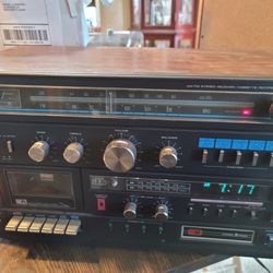 SOUNDESIGN 5958 AM/FM Stereo Receiver w/ Cassette Recorder/Player 8 track Video