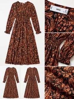 Mango MNG Paisley Print Midi Dress