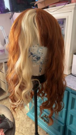 New Copper Wig With Blonde Streak