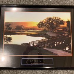 Golf Motivational Framed Picture - Drive