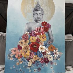 Buddha Floral Art Print – Peaceful Spiritual Wall Decor
