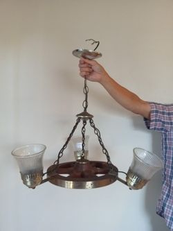 COWBOY ANTIQUE WESTERN CEILING LIGHT FIXTURE