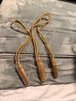 Gold Rope Curtain Tiebacks with Tassels – Set of 2