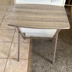 Mainstays Modern Indoor Folding XL Oversized Tray Table in Rustic Gray L23.5 x W18 x H26 inches.