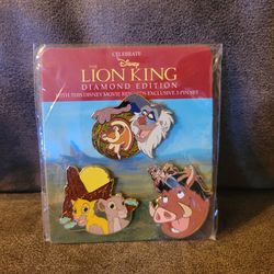 The Lion King Diamond Edition Disney Movie Rewards 3 Pin Set New