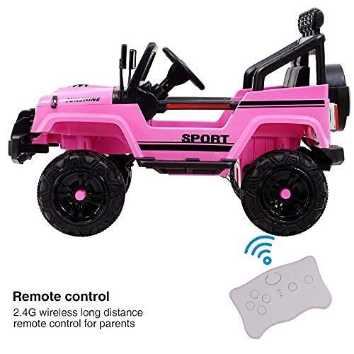 💕💕!!BRAND NEW 12V LUXURY REMOTE CONTROL Electric Ride On Car Power Wheels Big Kid Jeep Sport with FM RADIO, colorful LED light bar and Bluetooth
