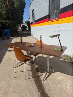 Vintage MCM Steelcase Dining Table – Formica & Chrome