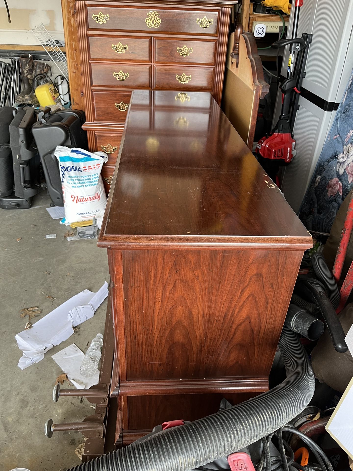 Long Dresser and Mirror- The Dresser is 32 inches high x 64 inches long x 18 inc