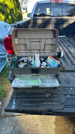 Fishing  tackle box  with gear