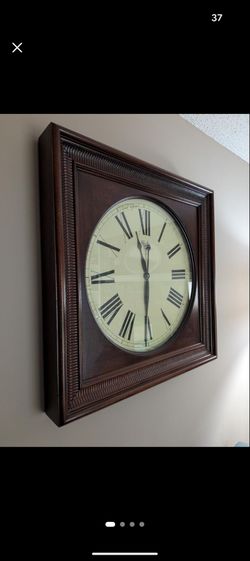 Large Sligh Dark Wood Wall Clock