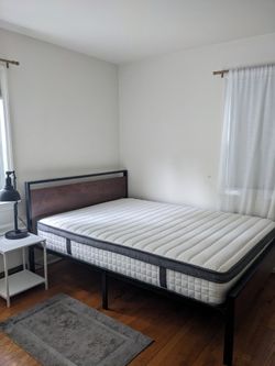 SHA CERLIN 14 Inch Queen Size Metal Platform Bed Frame with Mattress