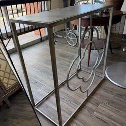 Antique Silver Side Table 32 Wide 32 Tall 14 Deep 