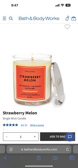 Bath And Body Works Strawberry Melon 8oz Candle