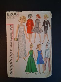 Simplicity  1965  barbie  clothes sewing pattern