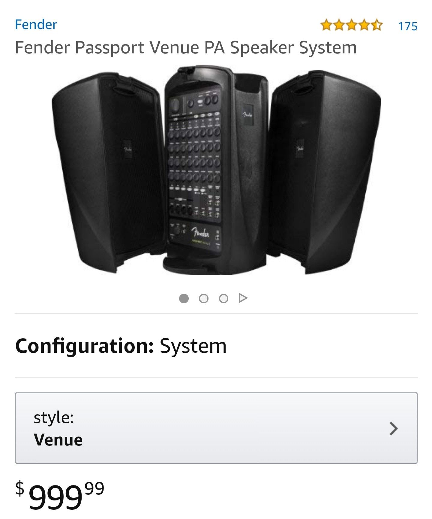 BRAND NEW!! FENDER PORTABLE PA SOUND SYSTEM