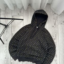 True Religion Monogram Black And Gold Pullover Hoodie