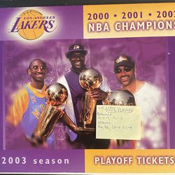 *2003 LOS ANGELES LAKERS PLAYOFF Ticket Book*